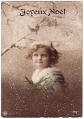 &Eacute;l&eacute;gante petite fille sous la neige de No&euml;l